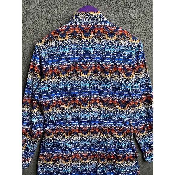 Panhandle Rough Stock western print pearl snap dress Size Small Belt Loops - Picture 5 of 16